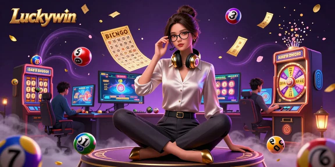 Experience exciting games at Luckywin with a stylish gamer set-up and dynamic casino elements.