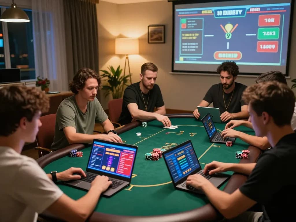 hb88 players enjoying a thrilling online poker game with vibrant interfaces and engaging atmosphere
