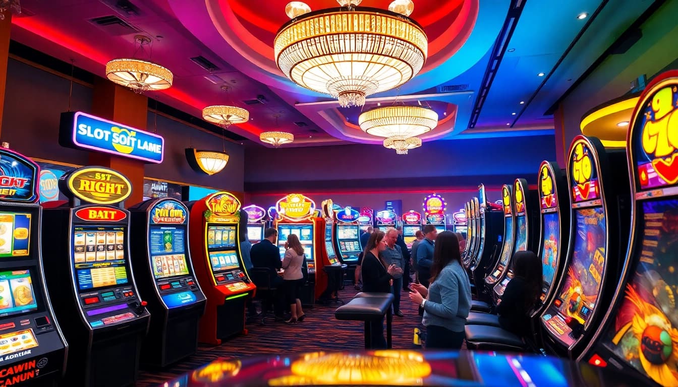 Menangkan besar dengan slot777 dalam suasana kasino yang meriah dengan berbagai mesin slot.