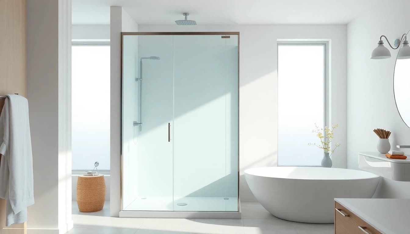 Aménagez un espace de salle de bains élégant avec sunny showers france et douche moderne.
