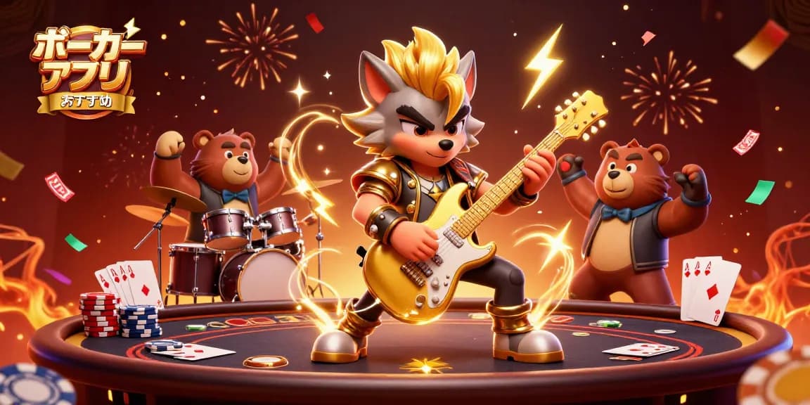 ポーカーアプリ おすすめで盛り上がるポーカーキャラクターたちの楽しいバトルシーン