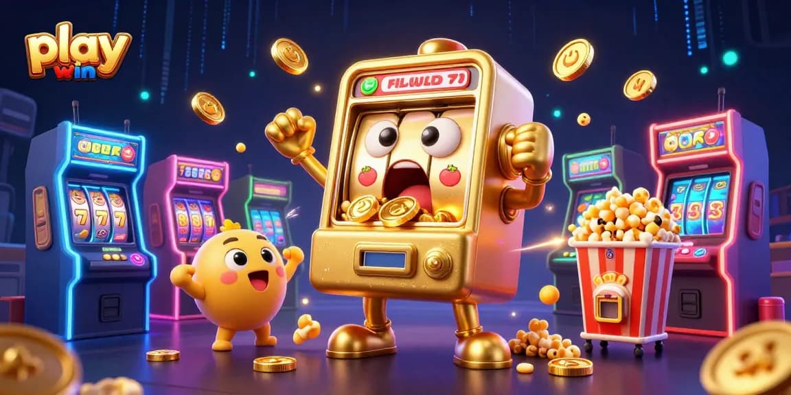 Spin and win with play iwin as the golden slot machine celebrates its jackpot!