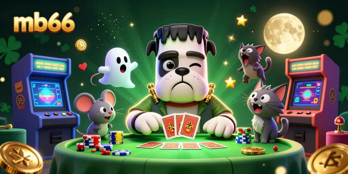 Engage with mb66 through vibrant casino gaming with a ghostly mouse and werewolf kitten.