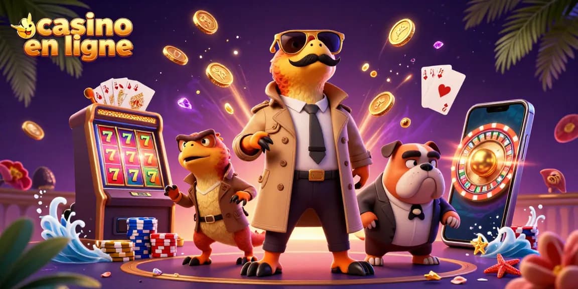Jouer aux machines à sous en ligne dans un casino en ligne avec des raptors déguisés.
