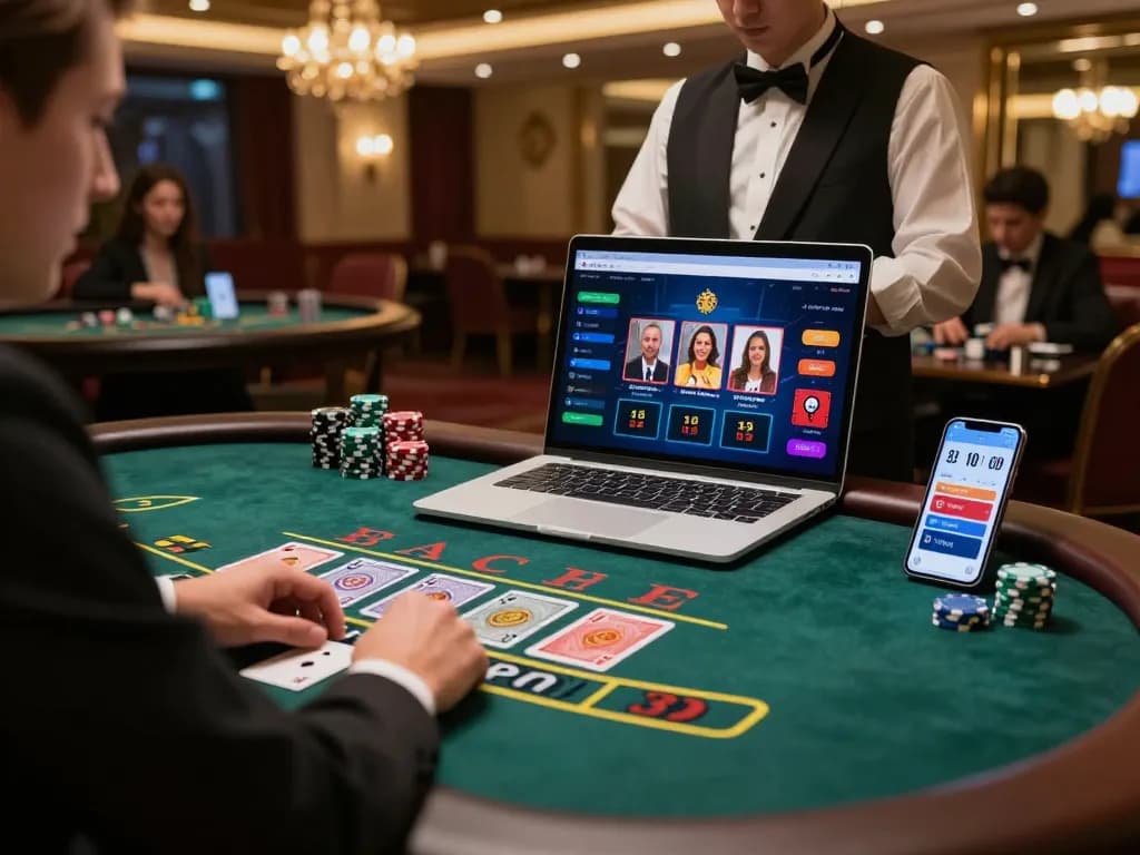 Engaging online baccarat gaming experience depicting players betting on a digital platform with live dealers.