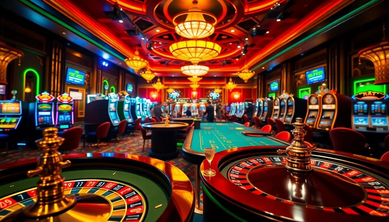Engaging gamblers at a luxurious casino celebrating shbet khuyến mãi with exciting games.