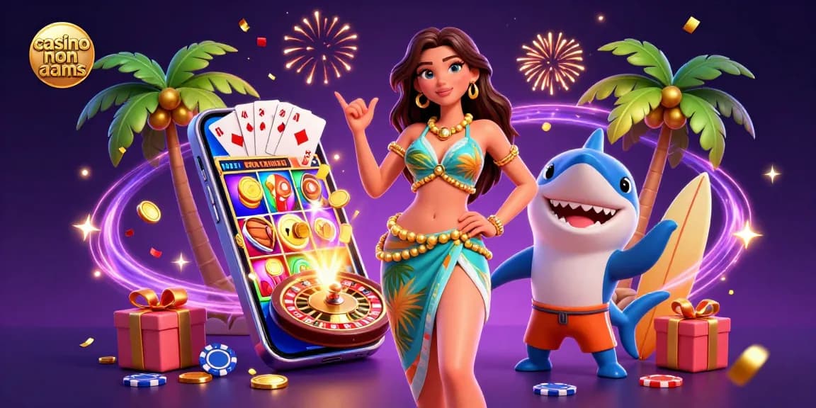 Vivi un'esperienza di gioco emozionante nei casino non AAMS con slot colorate, carte e personaggi entusiasti.