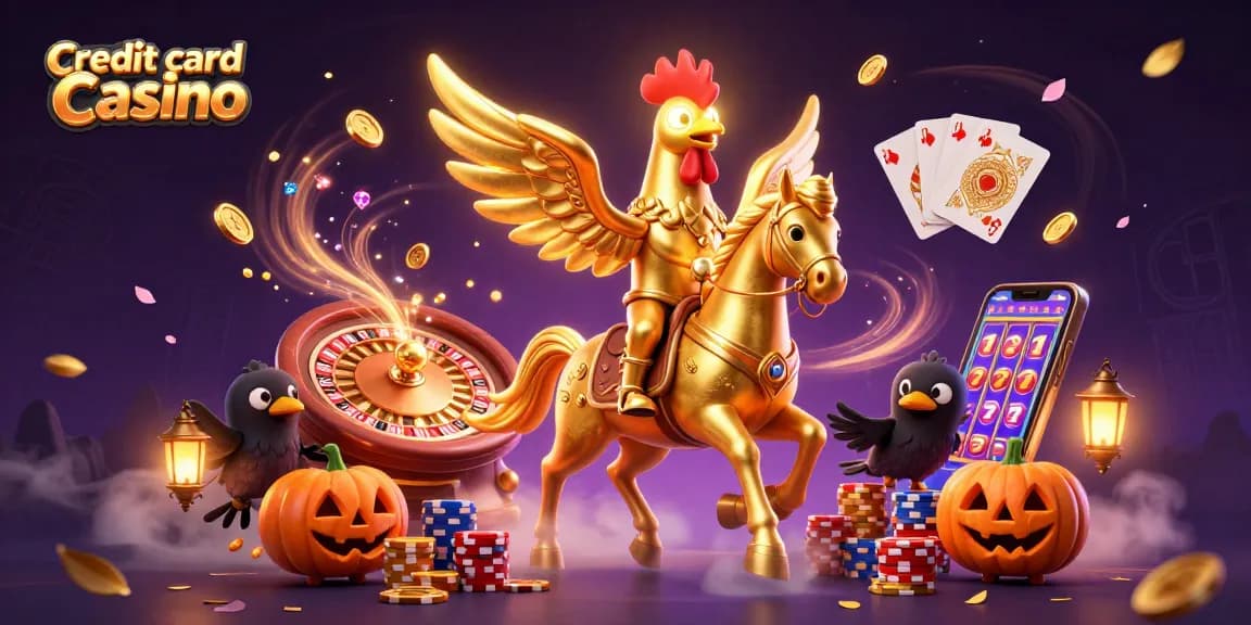 Experience thrilling gameplay at a credit card casino with unique characters and vibrant casino elements.