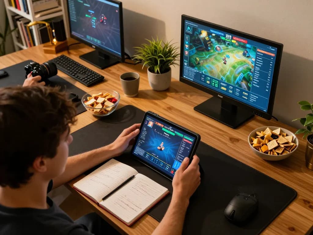 N188 online casino player enjoying a live poker game on tablet in a cozy home setting