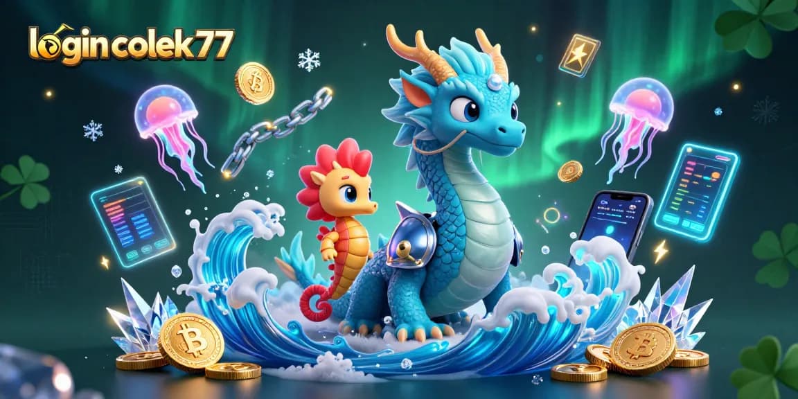 Experience the excitement of login colek77 with vibrant 3D casino characters and crypto elements.