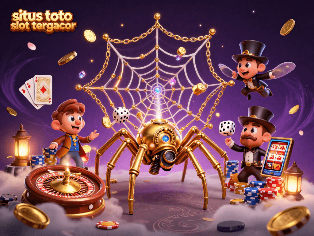 Engage with situs toto slot tergacor through this vibrant 3D illustration showcasing steampunk elements and dynamic casino action.