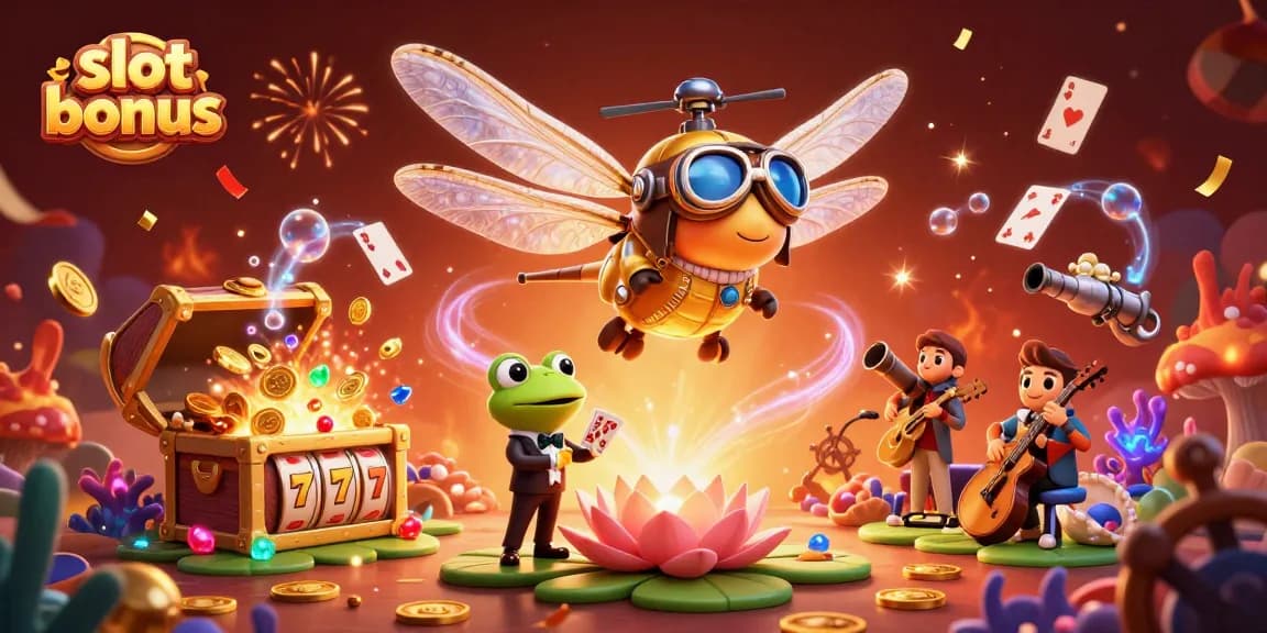 Experience thrilling play with slot bonus action in a vibrant 3D casino scene!