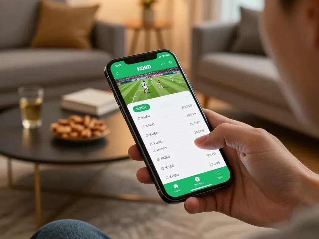 Kqbd hôm nay updates displayed on mobile app during live sports betting session at home.