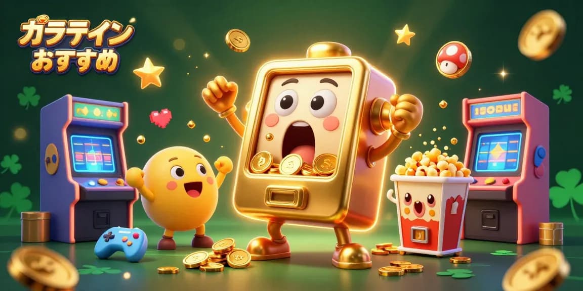 オンライン ポーカー おすすめのシーンで、金色スロットマシンがジャックポットを当てる様子を描写