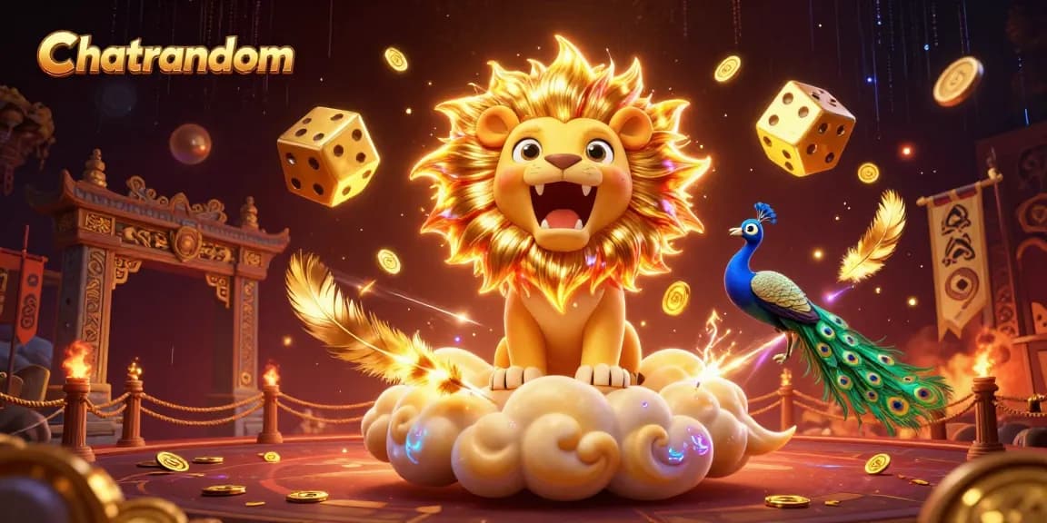 Join Chatrandom's exciting video chat adventure with cheerful characters against a dynamic casino backdrop.