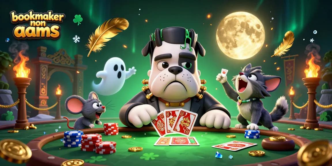 Giocare con bookmaker non AAMS in un ambiente vivace e interattivo, immerso in elementi di gioco decorativi.