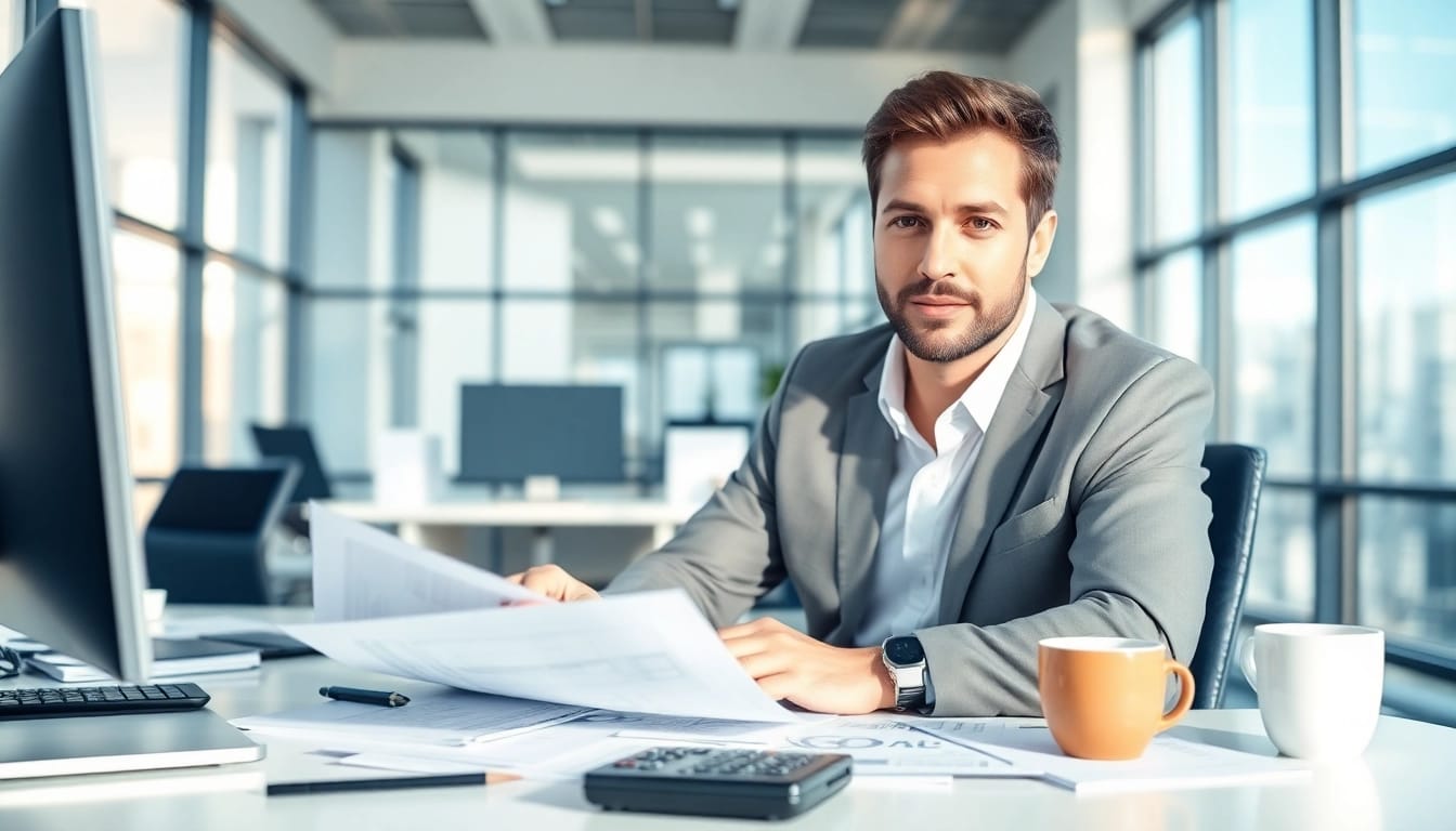 Accountant working in a bright office, showcasing Accounting firm Denver professionalism and efficiency.