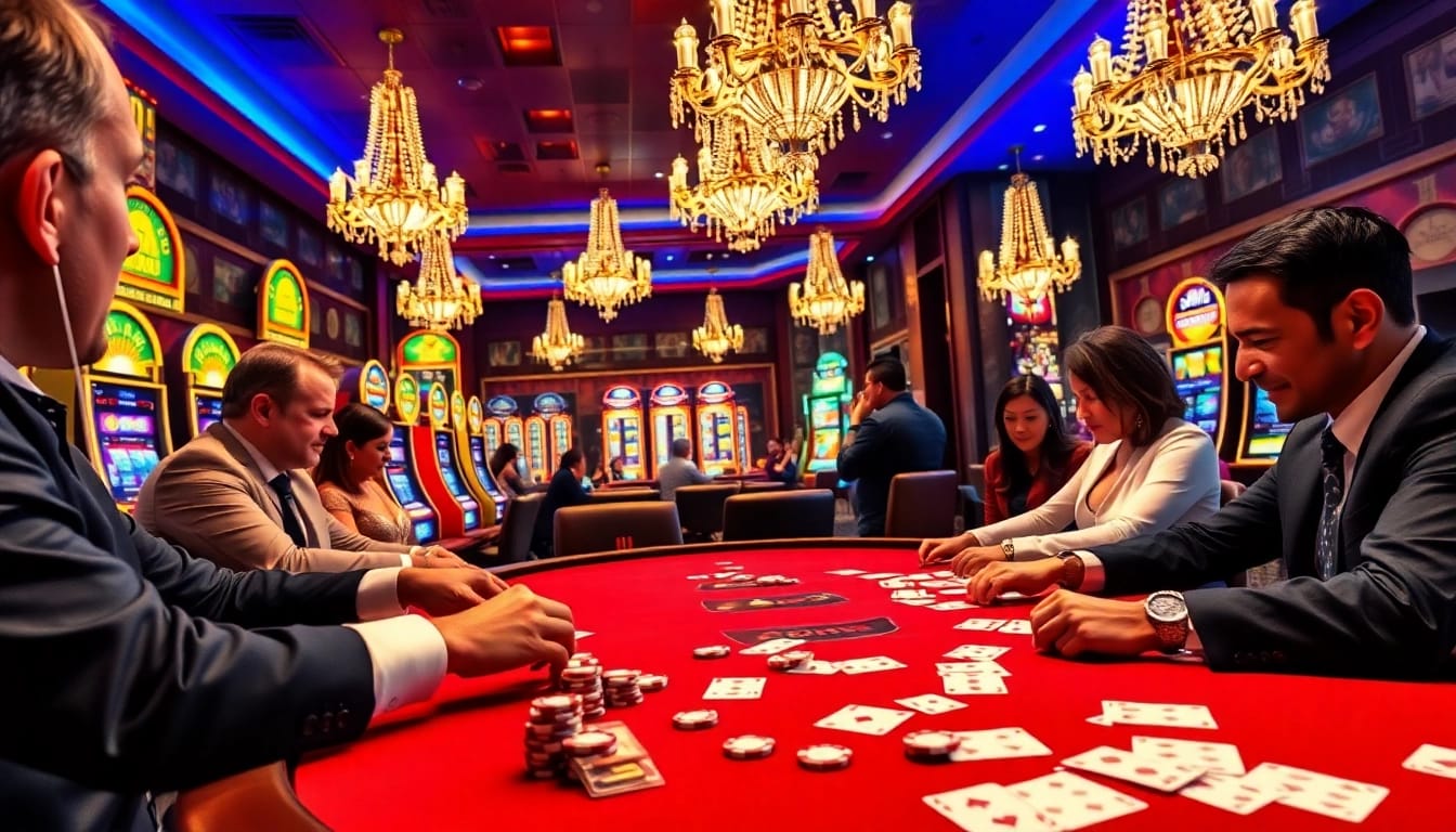Vivez l'excitation du meilleur casino en ligne avec des joueurs de poker et des machines à sous vibrantes.