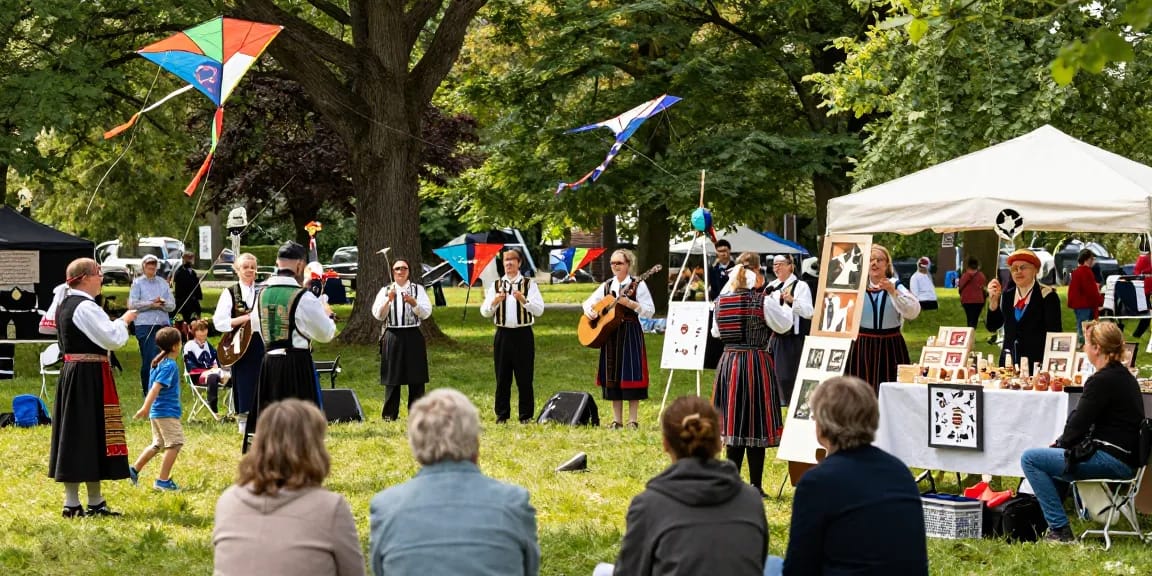 Community celebration at a cultural festival with m98 true wallet details, showcasing Breton heritage.