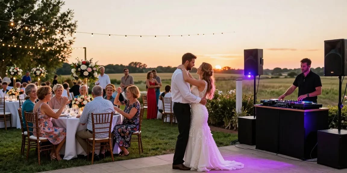 Hochzeit DJ Brandenburg sorgt für gute Stimmung bei einer Outdoor-Hochzeit.