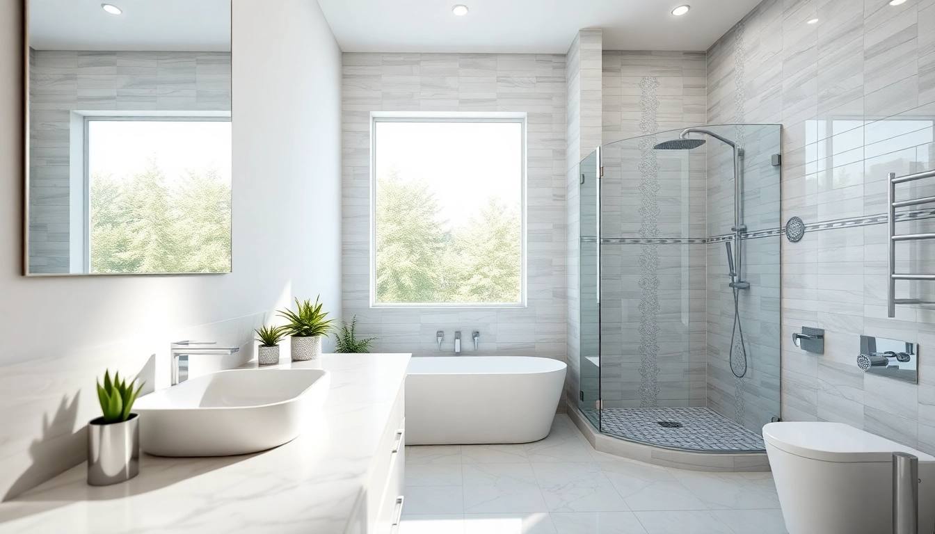 Visualizing the bathroom renovation cost with a modern bathroom showcasing elegant design and features.