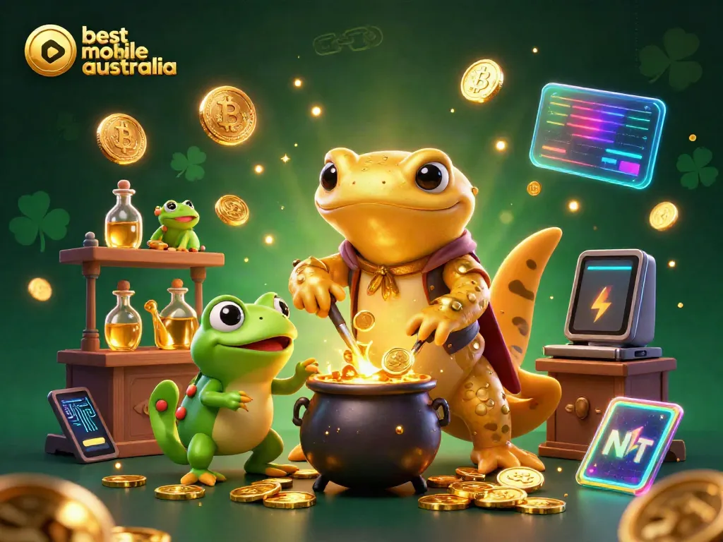 Experience the magic of the best mobile casino Australia as characters create gold in a vibrant 3D scene.