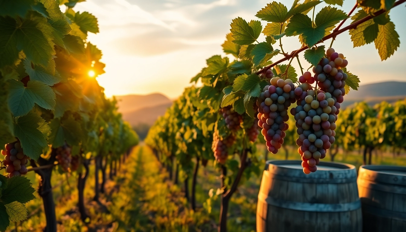 Enjoying Clarksburg wines among beautiful vineyards at sunset.