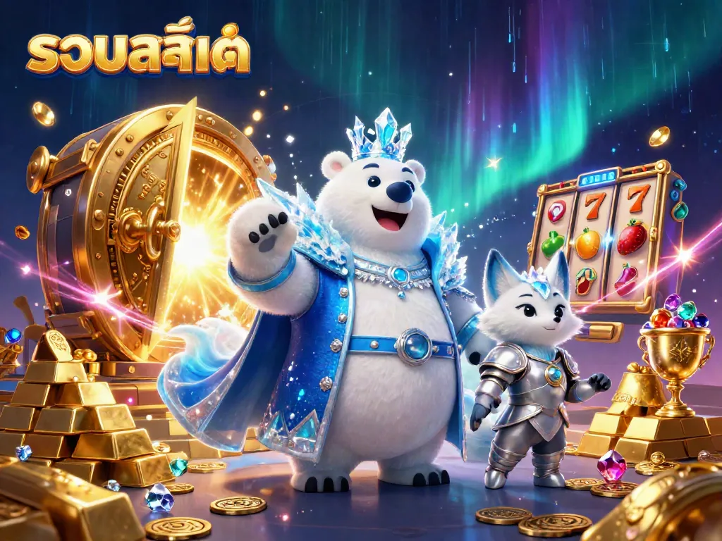 Win big with รวมสล็อต in this dynamic 3D illustration featuring vibrant casino elements.