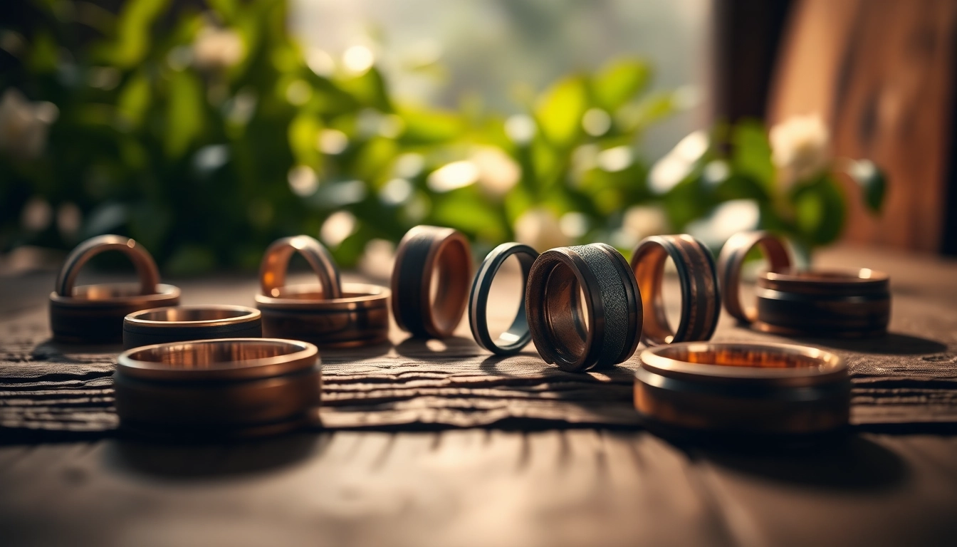 Discover unique Whiskey Barrel Wedding Bands featuring reclaimed wood and rustic charm.