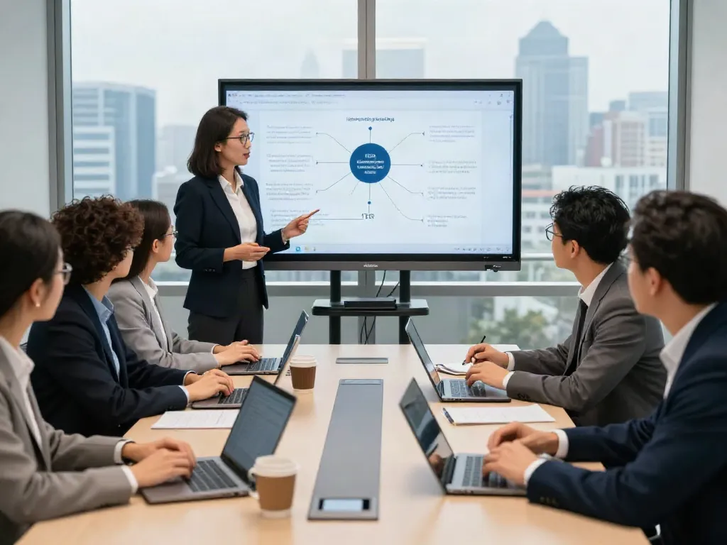 PedroVazPaulo Executive Coaching session with diverse executives collaborating in a modern office setting.