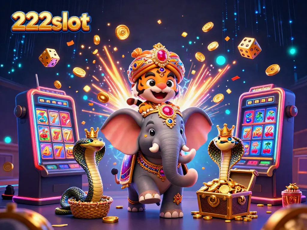 Menangkan jackpot di 222slot dengan gambar berwarna cerah dan elemen permainan kasino yang menarik.