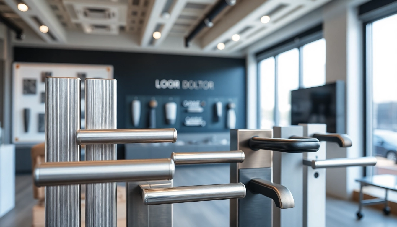 View of diverse door handle suppliers presenting sleek products emphasizing quality and design.