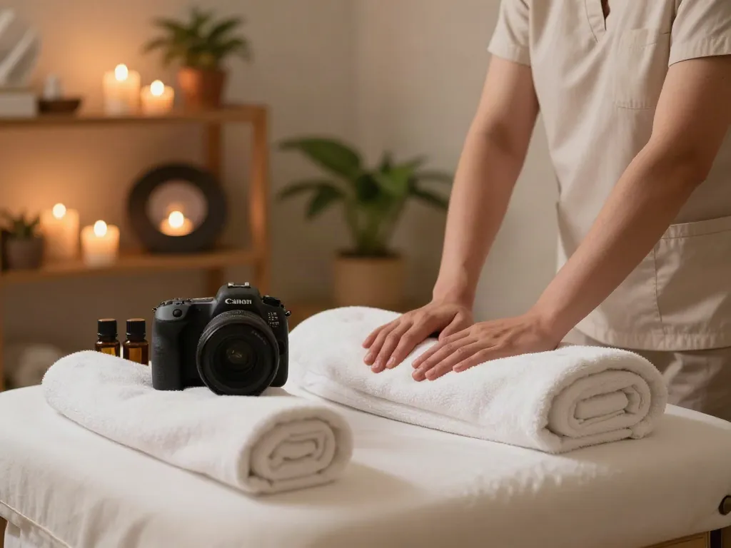 Relaxing 가산동출장마사지 therapy scene with a skilled therapist creating a calming atmosphere for clients.
