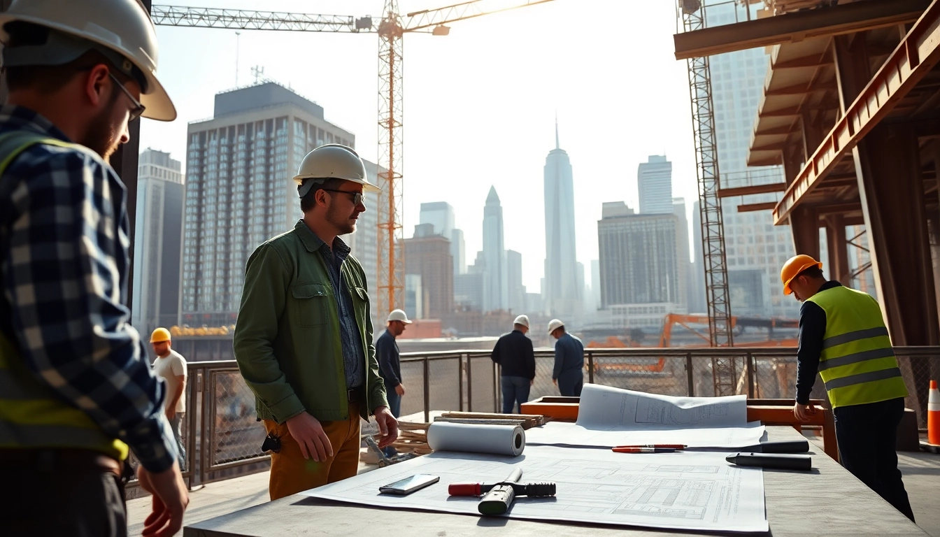 Showcase of a Manhattan Commercial General Contractor managing construction workers at a vibrant Manhattan site.