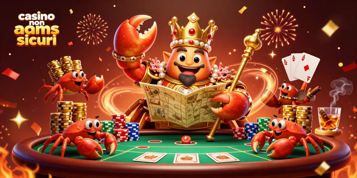 Gioca nei casino non AAMS sicuri con divertenti elementi di poker e un imperatore granchio dorato.