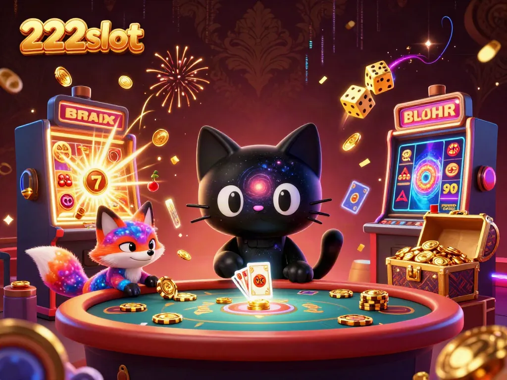 Permainan menarik di 222slot dengan kucing hitam galaksi yang mengumpulkan chip emas.
