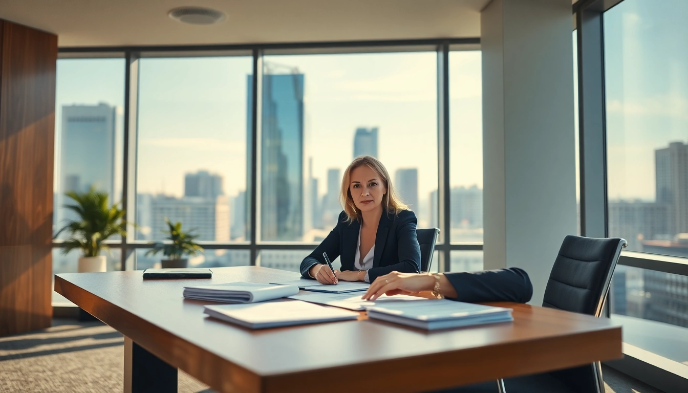 Clearwater truck accident attorney consulting on a legal case in a modern office setting
