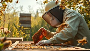 Aislamiento para colmenas en acción, mostrando un apicultor en pleno trabajo.