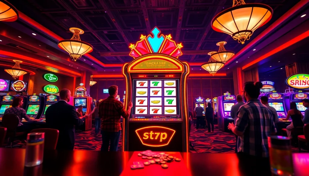 Menangkan permainan pakde4d slot dengan menampilkan mesin slot berkilau dan pemain yang aktif.