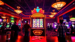 Menangkan permainan pakde4d slot dengan menampilkan mesin slot berkilau dan pemain yang aktif.