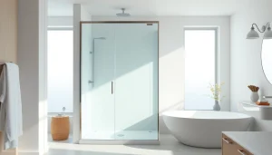 Aménagez un espace de salle de bains élégant avec sunny showers france et douche moderne.