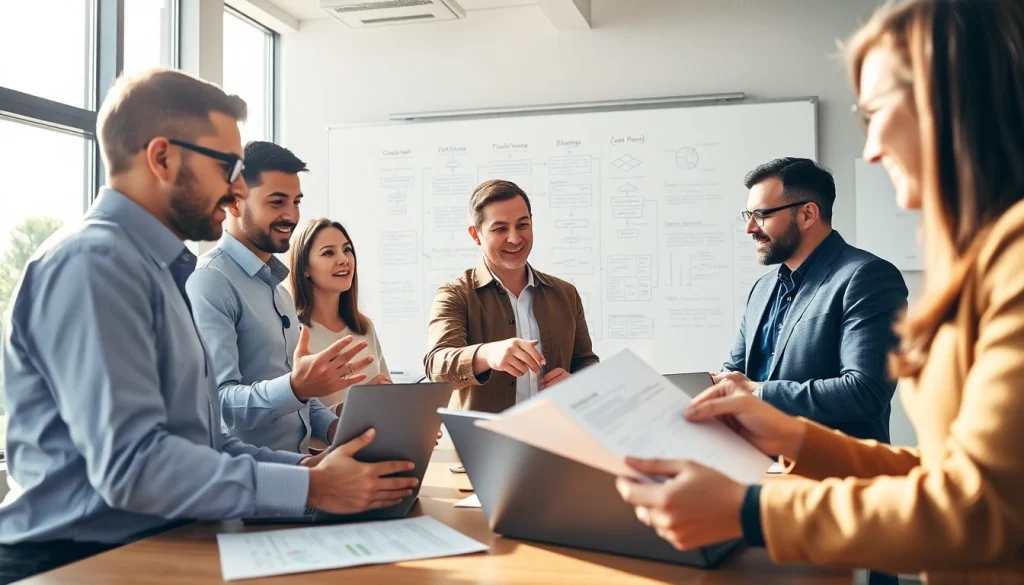 Engaged team collaborating on Disaster Recovery Planning with detailed diagrams.