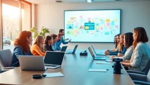 Developing a video content strategy during a team meeting to boost engagement and creativity.