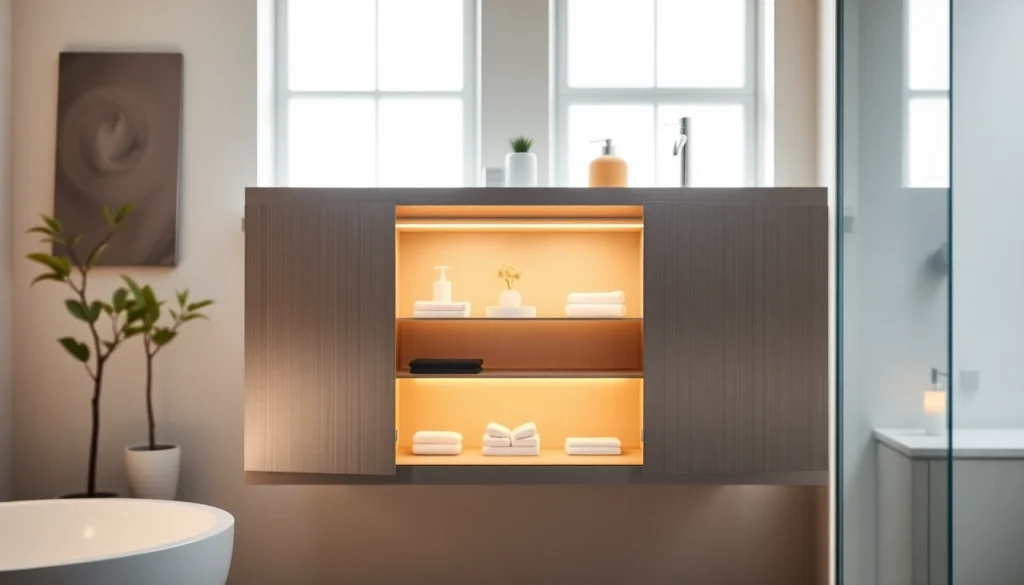 Präsentation des sonni Spiegelschrank mit modernem Design und integrierter Beleuchtung im Badezimmer