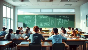 Engaged students collaborating in a vibrant classroom focused on Education.