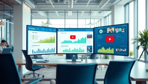 Boost engagement with a professional youtube smm panel interface in a modern workspace.