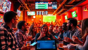 Join the excitement of the best sports betting sites in Mexico at a lively sports bar with enthusiastic fans.