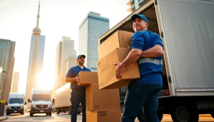 Efficient Toronto movers expertly handling relocation tasks in a dynamic urban environment.