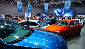 Experience the vibrant Auto Cars Show showcasing modern vehicles and enthusiastic crowds.