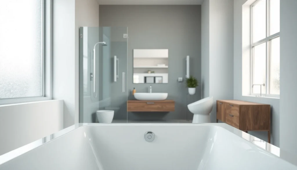 Futuristic sonni Duschkabine in a modern bathroom environment showcasing elegant glass design.